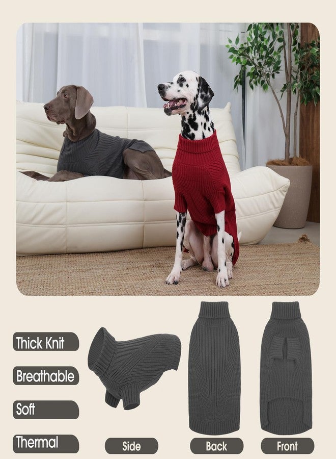 ADNIKIA Small Dog Sweater, Turtleneck Sweaters for Small Dogs Male, Cable Knit Clothes for Cold Weather, Comfy Dog Cold Sweater, Warm Sweatshirts Outdoor Grey Christmas - Image 5